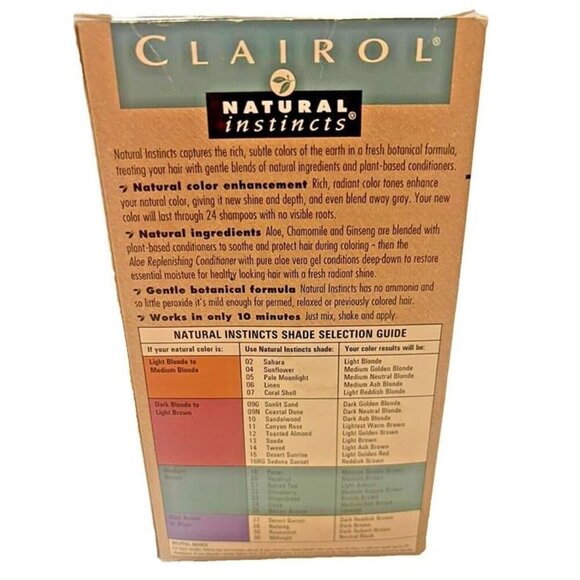New Vtg CLAIROL NATURAL INSTINCTS 21 Spiced Tea Light Auburn Lev 2 Discontinued - Picture 4 of 6